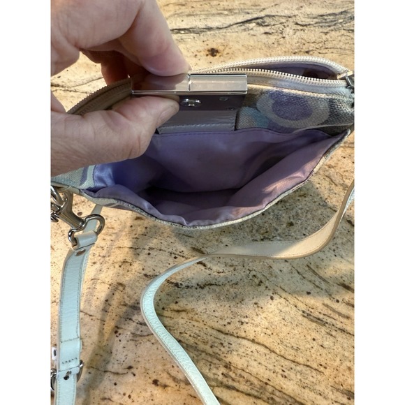 COACH Kristin OP ART Signature Sequin Swingpack Crossbody Swing Bag Purse - Picture 6 of 10